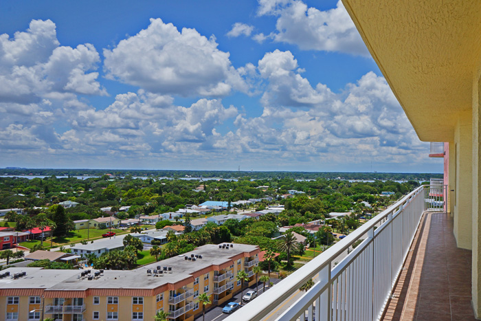 Daytona Beach Oceanfront Condo For Sale. Island Crowne Unit 1004 SW Balcony View. 1900 N Atlantic Ave